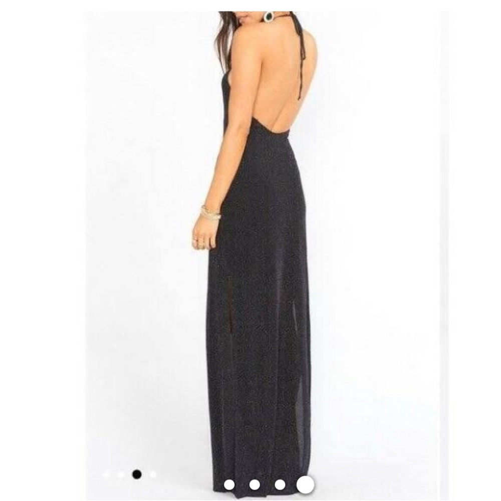 NWT Show Me Your MuMu Shimmery Black Dress - Picture 12 of 14